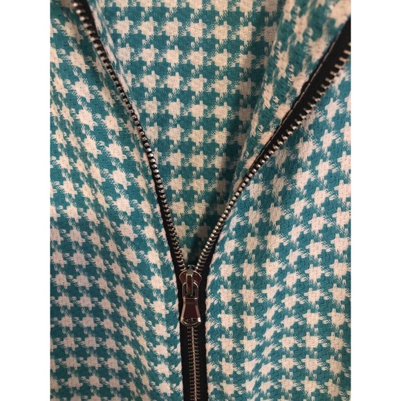 BooHoo Man Long Sleeve Zipper Front Shirt Jacket Plaid Green/White size Large - Picture 3 of 6